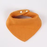 Bavoirs ronds imperméables en gaze de coton doux pour bébés, avec logo personnalisé de haute qualité, couleur unie, pour l'alimentation quotidienne des enfants