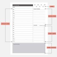 Planificateur quotidien non daté, couverture souple, carnet à spirale, agenda, organisateur pour les rendez-vous, calendrier personnel