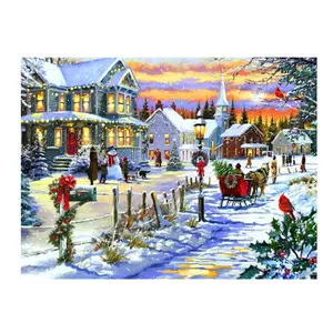 Custom High Quality Cross Stitch 5D Wall Art 5D Christmas Diamond Painting for Adult Beginner