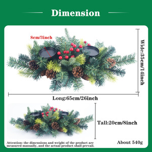 Décoration de table de Noël LANJO avec 2 porte-bougies de Noël et guirlandes lumineuses LED - Product Image 2