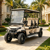 Voiturette de golf électrique au lithium 72V personnalisée Rainbow Premium, 6 places, tout-terrain surélevée avec moteur 5 kW pour terrains de golf
