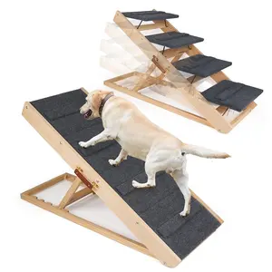 Jaalex户外木制防滑狗楼梯适用于小狗稳定可调狗坡道便携式宠物坡道