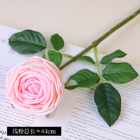 Roses artificielles en soie, fleurs réalistes, longues roses rouges en velours, tige de 43 cm, pour la maison, les mariages, Noël, Pâques, décorations de fête