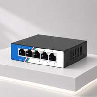 Switch Ethernet Rápido de 5 Puertos 10/100Mbps RJ45, Carcasa Metálica, No Administrado, Montable en Escritorio/Pared, Plug and Play, Capacidad de 1Gbps