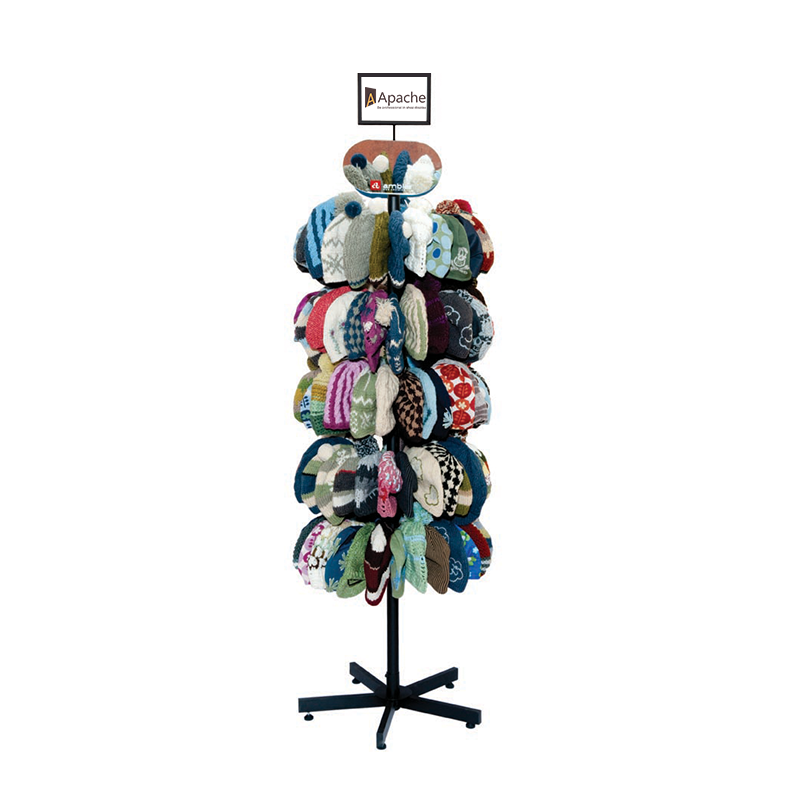 Apache Modern Mobile Roller Metal Plush Cap Powder Coating Storage Display Stand for Department Store — view 2