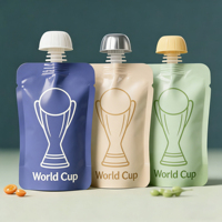 Pochette à bec verseur personnalisée Coupe du Monde 2026 pour jus, emballage alimentaire en plastique, sac à boisson réutilisable, recharge liquide, Doypack à bec verseur