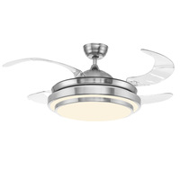 Ventilateur de plafond silencieux à moteur DC invisible, 6 vitesses, LED, lumière 6000K, lumière du jour, 3 vitesses, pales de 42 pouces pour salon moderne