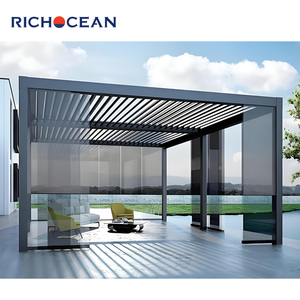 Tùy chỉnh bioclimatic pergola nhôm mái thông minh ổ điện có thể cài đặt LED dải ánh sáng ngoài trời gian hàng cao cấp pergola - Product Image 1