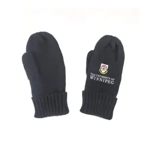 Oem Aangepaste Logo Sublimatie Gedrukt Winter Acryl Knit Mitten Handschoenen