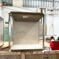 Vitrine de luxe personnalisée pour bijoux, en acier inoxydable, double porte, éclairage LED, finition dorée, robuste, étanche, sécurisée, haute performance