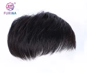 2023 kualitas tinggi rambut manusia rambut palsu paruh baya wig rambut palsu untuk pria hitam