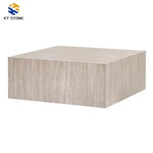 Canapé de salon moderne de luxe Lauren noir et or, table basse cubique en marbre, table basse en marbre blanc naturel - Product Image 4