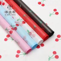 Papier d'emballage à fleurs imprimé cerise Xihuanong, papier de style coréen semi-transparent, papier DIY pour bouquets, pour fleuristes