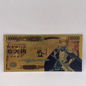 Billete de Oro de Anime Japonés <span class=keywords><strong>Sword</strong></span> <span class=keywords><strong>Art</strong></span> <span class=keywords><strong>Online</strong></span>, Tarjeta <span class=keywords><strong>SAO</strong></span> YUI como Regalo para Fans - Product Image 2