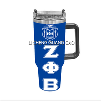 Phi Beta Sigma Sorority 40oz Baskılı Yalıtımlı Bardak Paslanmaz Çelik Termos Bardak Ev Araba Hediyesi için
