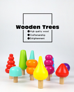 Bloques de Madera Decorativos, Accesorios para la Educación Temprana, Juguetes de Apilamiento de Árboles para Jardín de Infancia - Product Image 3