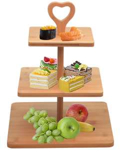 Luxury Promotional Custom Shape Bamboo <strong>3</strong> <strong>Tier</strong> <strong>Cake</strong> <strong>Stand</strong> for Hotel Bamboo <strong>Cake</strong> Tray for Wedding Party - Product Image 6