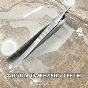 Pince à épiler Adson en acier à dents texturées pour un contrôle accru, instruments médicaux et chirurgicaux compacts - Product Image 2