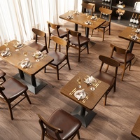 Ensemble de salle à manger en bois massif personnalisé-Meubles Retro Cafe & Bistro