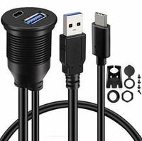 Câble d'extension USB C + USB 3.0 encastrable pour tableau de bord de voiture 3ft 1M