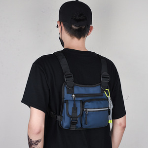 패션 남성용 체스트 리그 백 반사광 가방 야외 러닝 운동 하이킹 전술 체스트 백팩 - Product Image 4