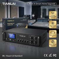 Penguat Daya Public Address USB-4180B dengan Kontrol Independen 4 Zona untuk Sistem PA Mixer 180W 70V 100V Hub Audio Suara