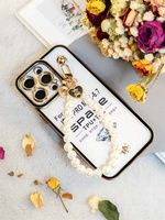 Funda de protección completa a prueba de golpes para Samsung Galaxy A06/A16/M35/M55/C55/A55/A35/A25 pulsera de cadena de perlas funda para teléfono móvil