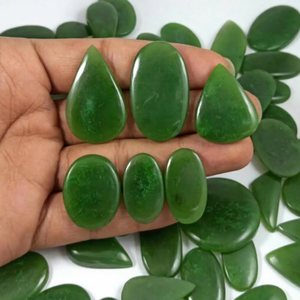Lot de cabochons en jade néphrite naturel, fabrication de bijoux faits à la main, pierres précieuses en néphrite, pierres en vrac de formes variées - Product Image 1