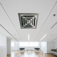 Diffuseur carré moderne en acier inoxydable SFS1 avec volume d'air réglable anti-oxydation, installation facile pour conduit de ventilation de bureau