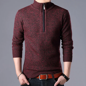 Suéteres Cálidos y Gruesos de Terciopelo y Cachemira para Hombre, Suéteres de Invierno con Cuello de Cremallera, Ropa Casual para Hombre, Talla Grande J0074 - Product Image 2