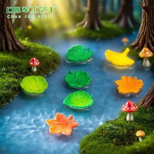 Simulation de feuilles flottantes de rivière exquises, décoration de jardin pour aquarium DIY, accessoires de décoration de bureau, petites décorations de voiture - Product Image 2