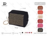 Portamonete Ottagonale da Donna in Microfibra, Chiusura con Rivetti, Formato Mini - Product Image 1