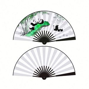 พัดไหมสองด้านขนาด 8/10 นิ้ว แบบพับได้ พกพาสะดวก ลายแมลงปอจีน ทำจากไม้ไผ่ สำหรับงานฝีมือ DIY ตกแต่งบ้าน ขายส่ง - Product Image 4