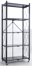 5-Tier Movable Metal Storage Rack Foldable Wire Shelving <strong>Units</strong> with Wheels 3Tier Movable Metal Storage <strong>Shelves</strong> - Product Image 2