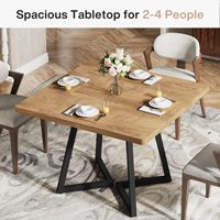 Table à manger carrée Tribesigns pour 2 personnes, table à manger moderne de 31,5 pouces avec base en métal, table de cuisine pour salle à manger