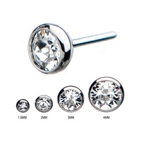 G23 Titane Gemme sans fil Face avant Top Trendy Unisex Rhinestone Jewelry Wedding Party Engagement Anniversary Ball All