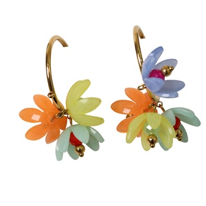 Pendientes de Moda con Diseño de Flor Multicolor, Acero Inoxidable 316L, Baño de Oro PVD, Resistentes y Sostenibles - Product Image 1