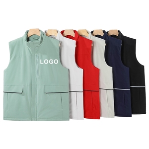 <span class=keywords><strong>Gilet</strong></span> d'hiver personnalisé pour homme, chaud et épais, avec doublure <span class=keywords><strong>polaire</strong></span>, imprimé, coupe-vent, sans manches, pour le travail en extérieur, en duvet et coton - Product Image 1