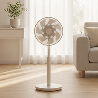 Ventilateur sur pied à moteur DC de 12 pouces avec mode veille, 12 vitesses, 7 pales, 2-en-1 (ventilateur de table et de sol), télécommande et hauteur réglable