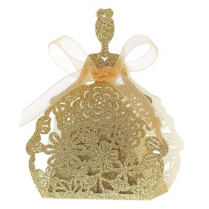 Boîtes à bonbons en papier en forme de mariée scintillante, boîtes à dragées creuses pour mariage, anniversaire, fête prénuptiale, décorations de fête, boîte cadeau de remerciement - Product Image 6