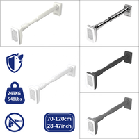 Tringle de tension robuste et moderne 70-120cm/28-47in, réutilisable, sans perçage, à ressort, pour rideau de douche et placard, qualité industrielle, pour salle de bain