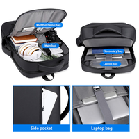 Offre Spéciale de luxe école sac à dos pour ordinateur portable affaires noir Oxford Polyester USB étanche conception étudiant voyage porte-documents sac à dos