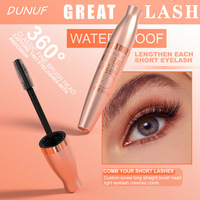 Mascara waterproof longue tenue 24h, effet volume et courbure intense, sans grumeaux, capture les cils fins, brosse élastomère pour une application plus facile