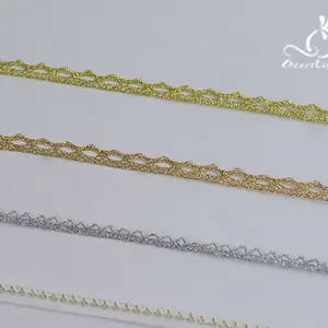 2023 Customized Wholesale High Quality Gold And Silver Threads Lace Ribbon Braided Lace Trim