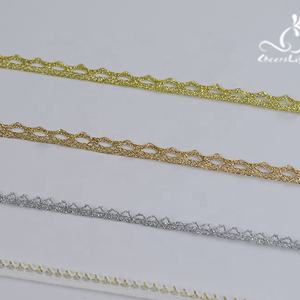Cinta de encaje trenzada de hilos dorados y plateados de alta calidad, personalizada, venta al por mayor, 2023 - Product Image 1