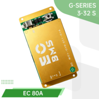 80A 3S-32S EC Smart BMS dengan BT APP RS485 CAN UART 48V 36V 60A 40A Active Balance Baterai Lithium 18650 BMS untuk Baterai Lifepo4