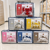 En stock : Ensemble de literie 8 pièces pour lit Queen/King, draps imprimés, drap-housse, rideaux et taies d'oreiller assortis