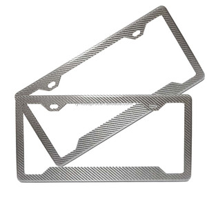 Nuevos colores de alta calidad 100% Marco de placa de matrícula de coche de fibra de carbono forjado Real/soporte dos agujeros - Product Image 3