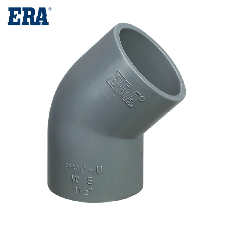 ERA ASTM D2466 standart UPVC/PVC basınç SCH40 boru bağlantı parçaları 45 derece dirsek