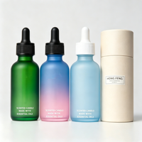 Flacon de sérum pour soins de la peau personnalisé 10ml 15ml 30ml 1oz 2oz 100ml, flacon compte-gouttes en verre vide rose givré, bleu mat, blanc mat avec boîte